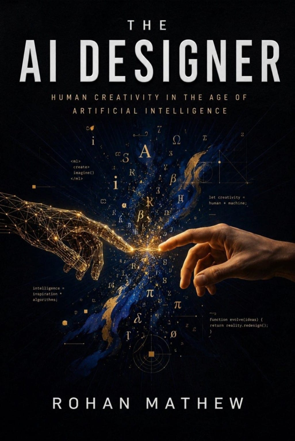 The AI Designer — book cover by Rohan Mathew